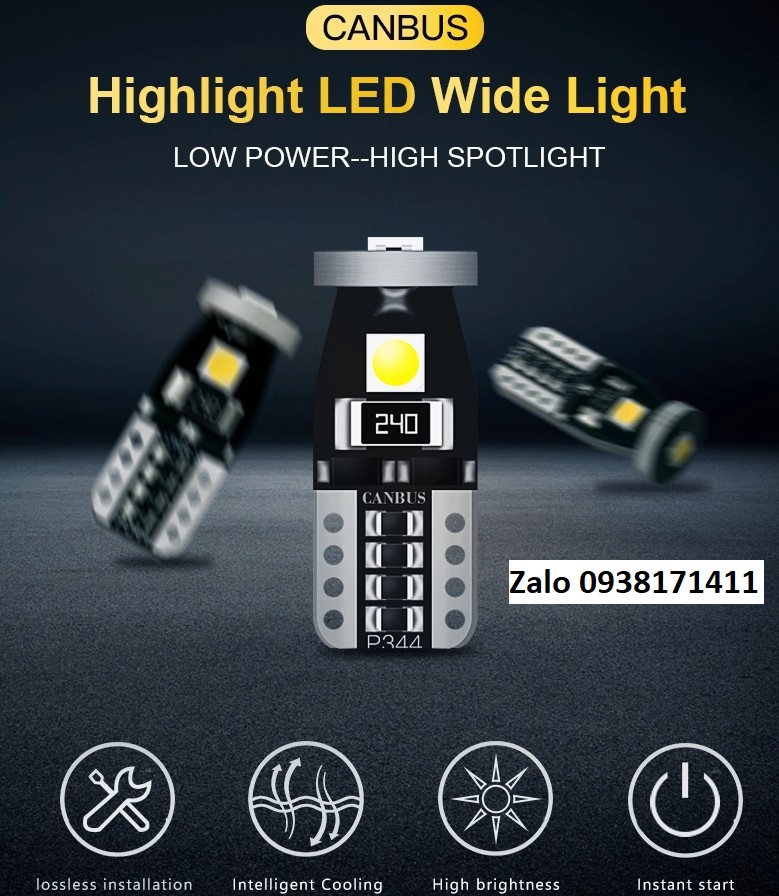 [1 đôi] 2 bóng Led T10 Cree KT3 tích hợp mạch IC sáng khá và rất mát.
