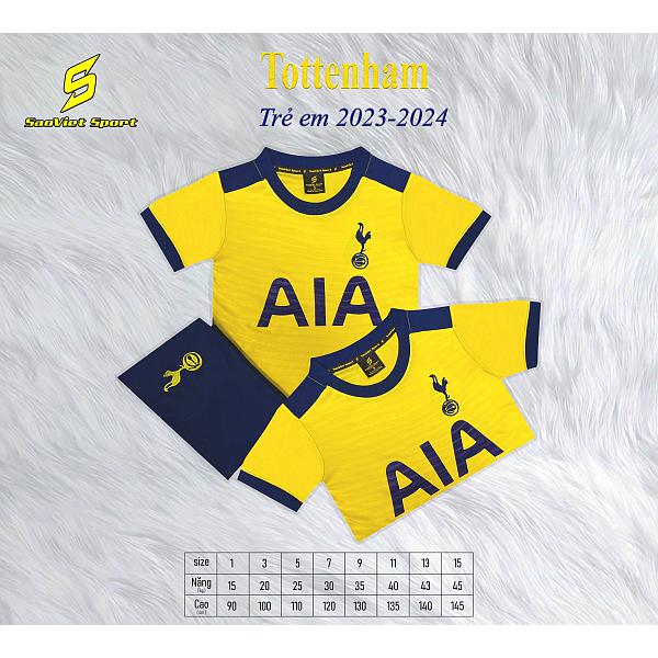 Bộ quần áo đá banh trẻ em SV CLB Tottenham 2023-2024(thun lạnh cao cấp, thấm hút mồ hôi)
