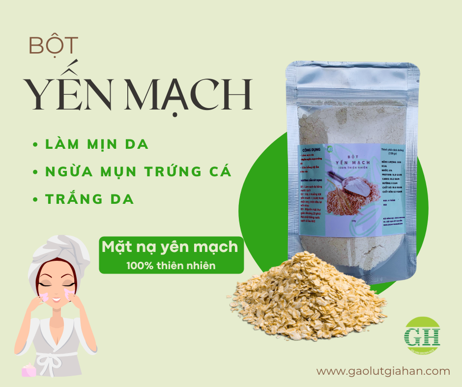 Bột Yến Mạch dùng để ĐẮP MẶT NẠ - LÀM TRẮNG DA - NGỪA MỤN - MỊN DA [ 100g ]