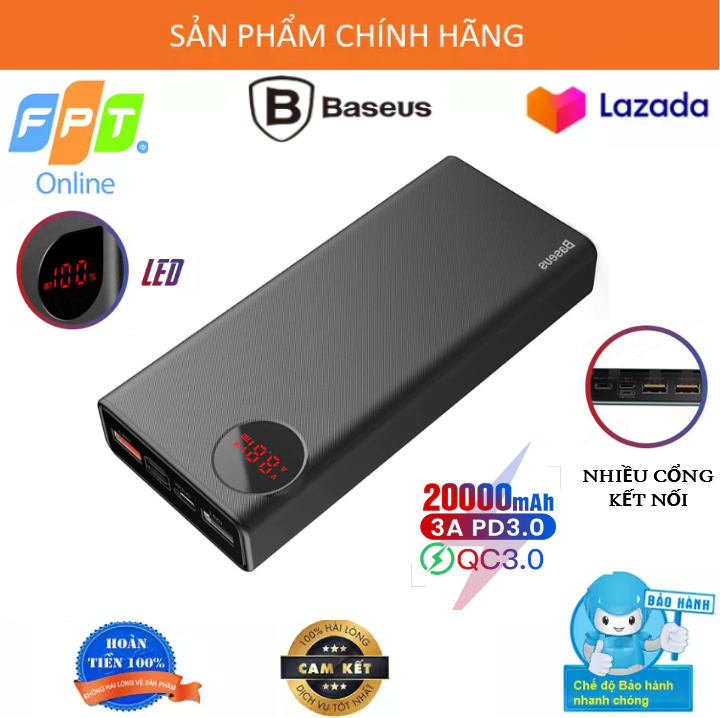 Pin sạc dự phòng sạc nhanh Baseus Adaman Metal Digital Display Quick Charge 22.5W 10000mAh / 20000mAh