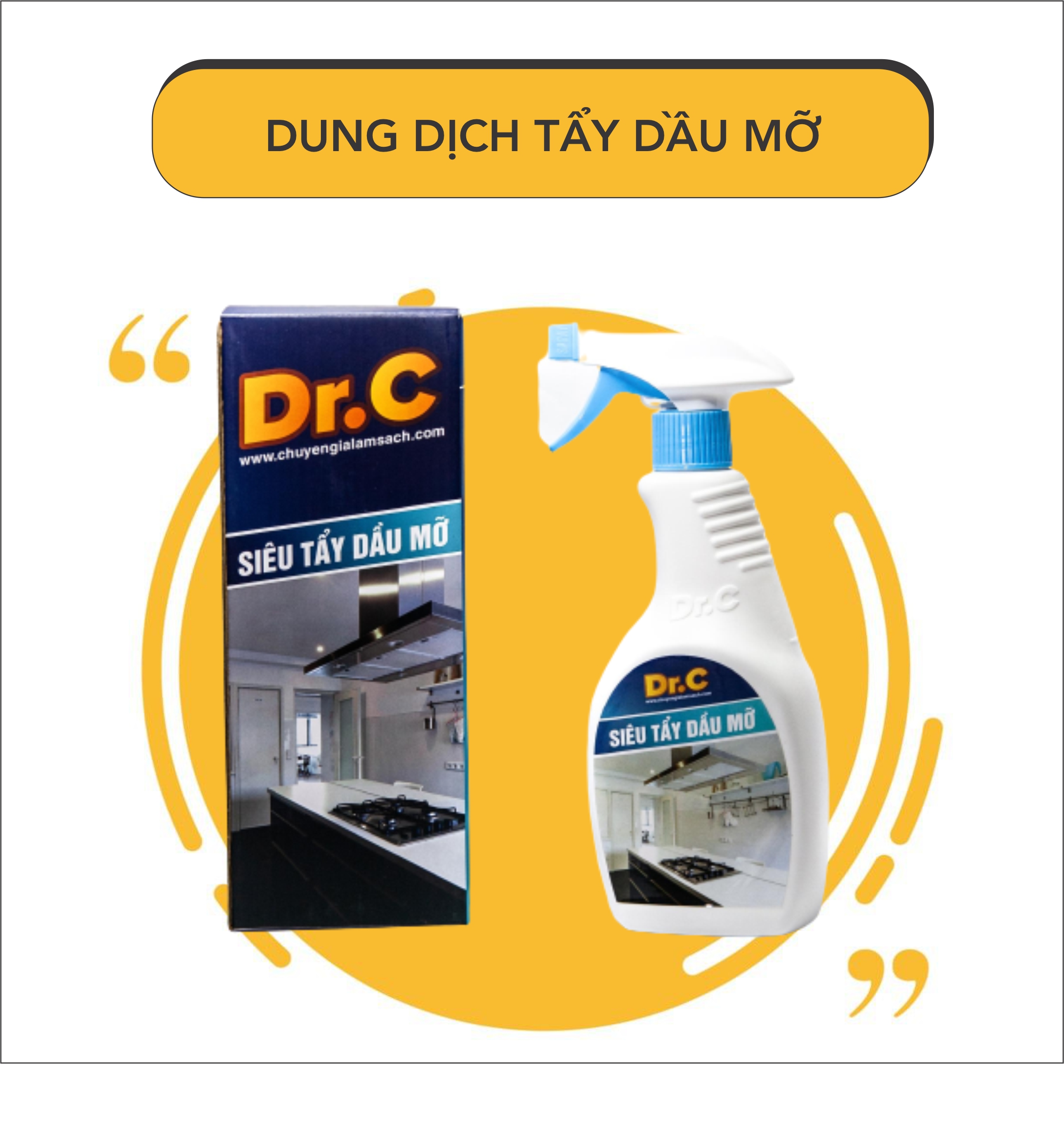 Thanh ly - Chai xịt dung dịch tẩy dầu mỡ DR.C - dung tích 500ml
