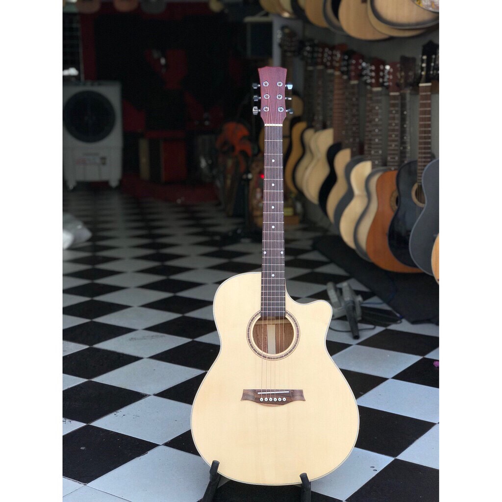 (Miễn Phí Ship) Đàn Guitar Acoustic Full gỗ nguyên miếng ST.Real X3 + Khuyến mãi Bao da 3 lớp, phím gảy, giáo trình đêm hát căn bản, dây sơ cua