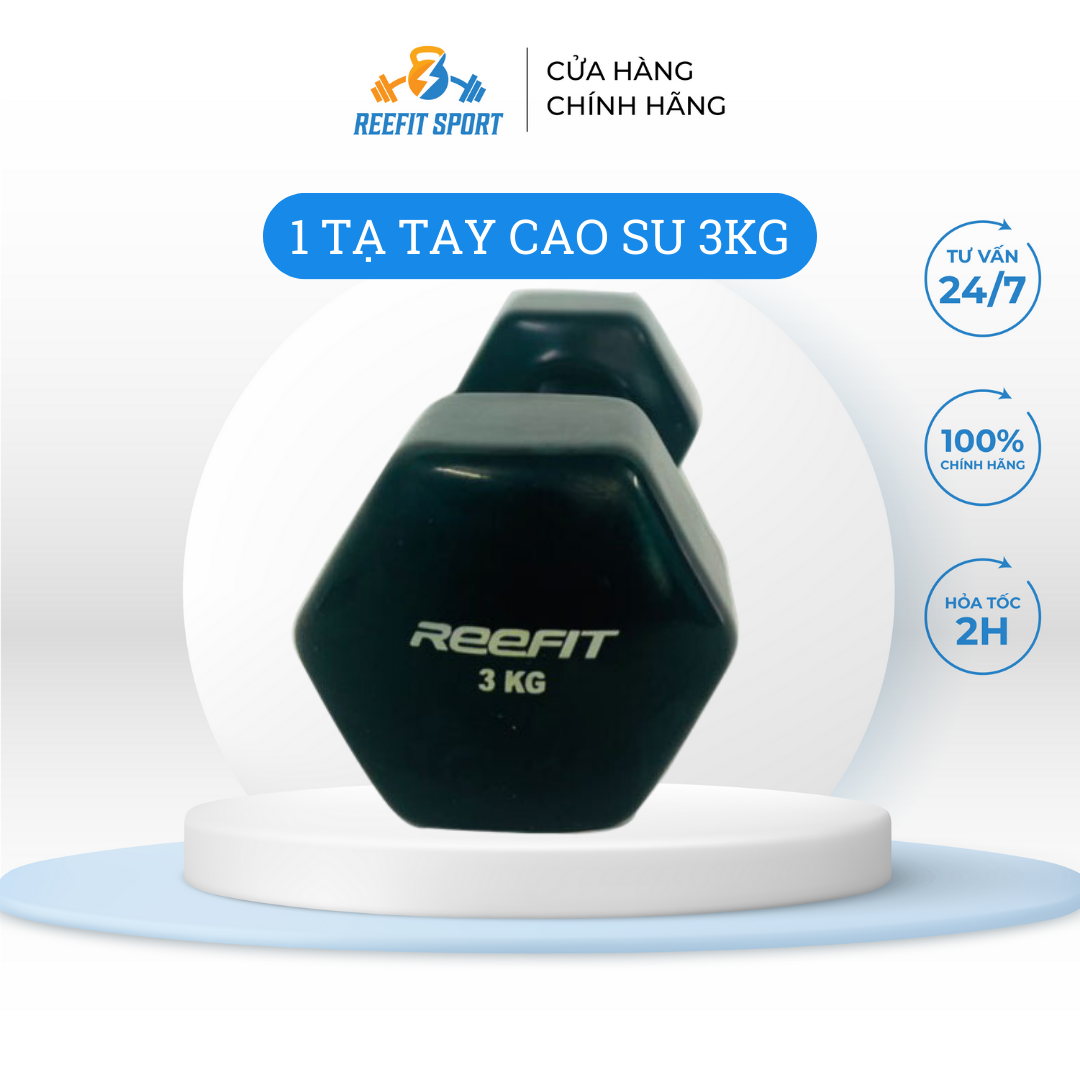Tạ tay cao su 3kg Reefit (1 cái)