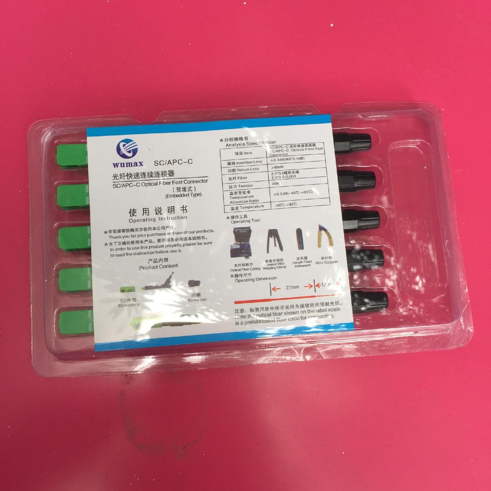 vỉ 10 đầu nôi cáp quang Fast connector SC APC-C Wumax