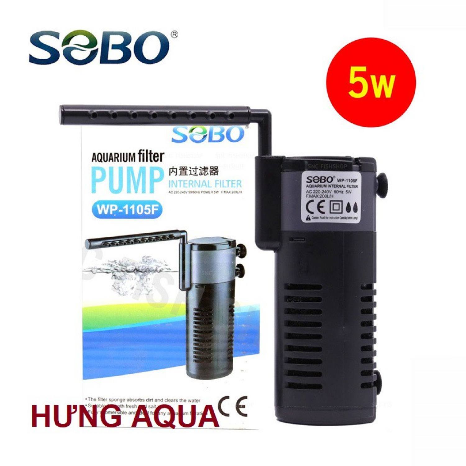 Máy bơm lọc chìm - máy lọc đứng bể cá sobo wp-1105f/1108f/1120f dành cho hồ thủy sinh, hồ cá nhỏ