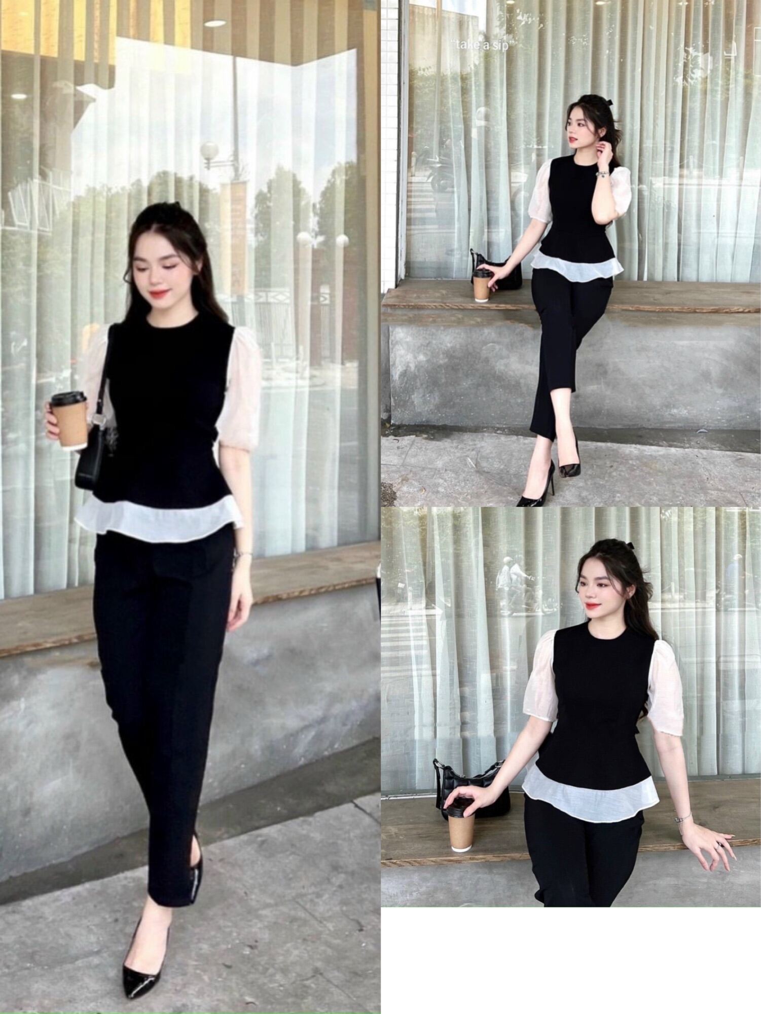Set bộ phối voan Big size dành cho khách ngoại cỡ từ 60-90 ký