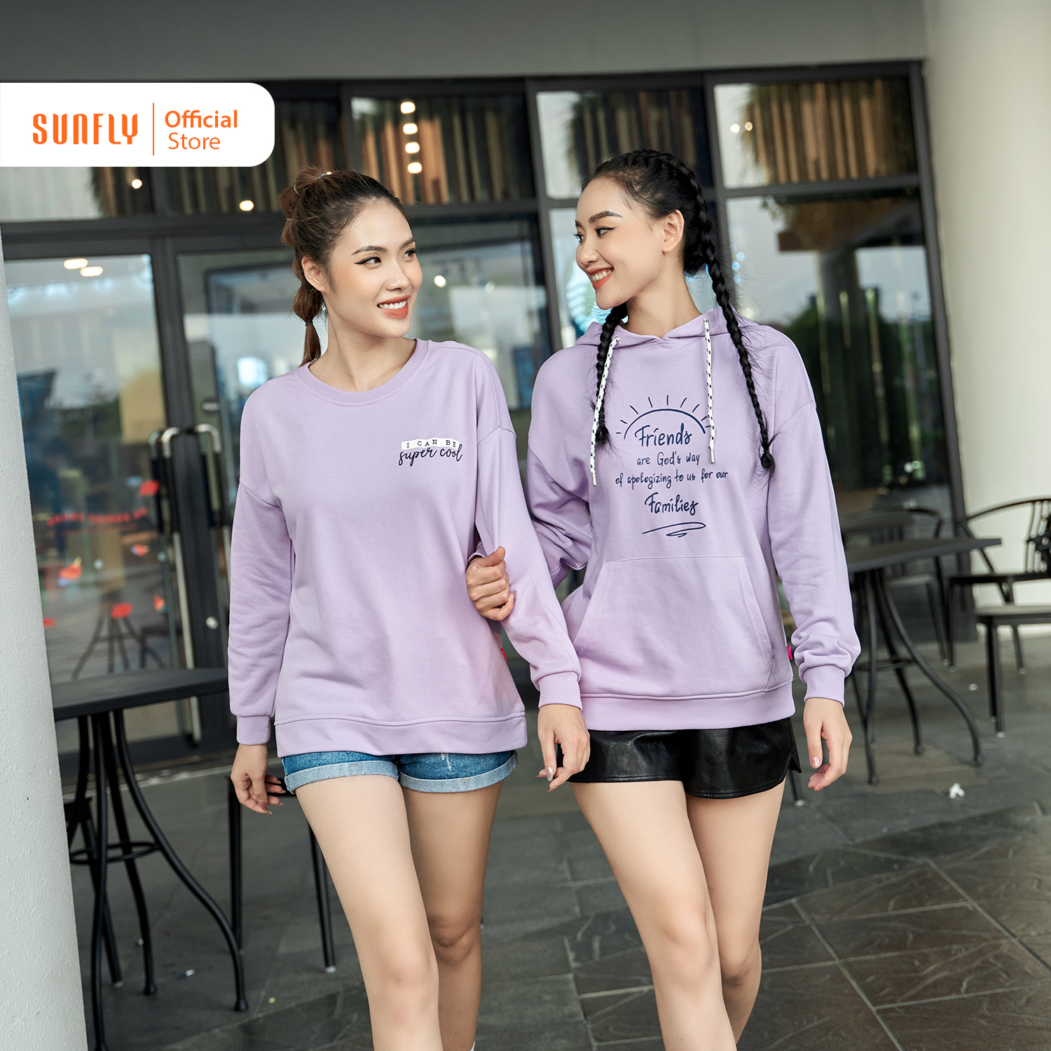 Áo hoodies sweater nữ nỉ sunfly mẫu áo trẻ trung năng động sa9238