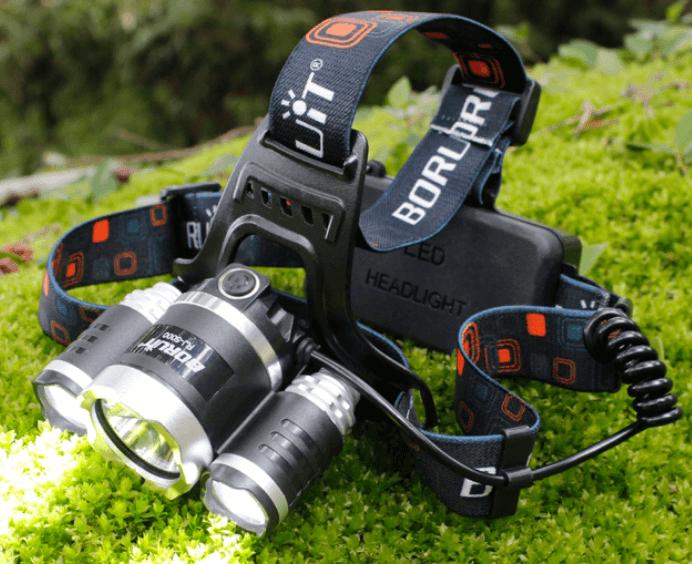 Đèn pin đội đầu siêu sáng - Đèn Pin Led Siêu Sáng Đội Đầu 3 Bóng (Đen) Nhiều Chế độ