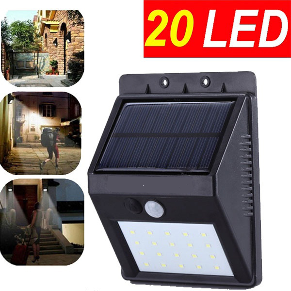 Đèn cảm biến hồng ngoại - đèn sử dụng năng lượng mặt trời (20 - 100 mắt led), tự động bật tắt theo cảm biến chuyển động,tiết kiệm chi phí, thích hợp hành lang, ban công.. ( Có 2 loại 20 LED và 100 LED- tùy chọn theo nhu cầu)