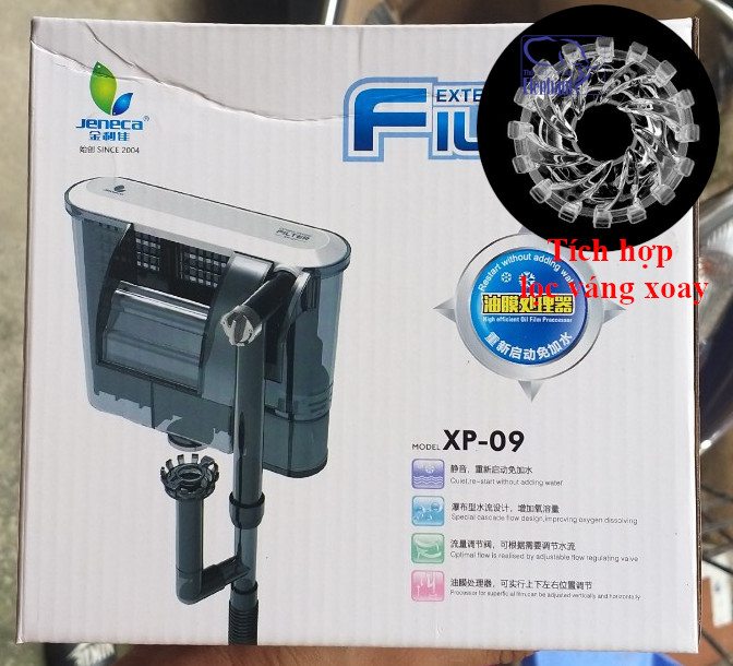 Lọc treo hồ cá jeneca xp - 09 công suất 3.5w tích hợp lọc váng xoay dành cho hồ cá cảnh, thủy sinh