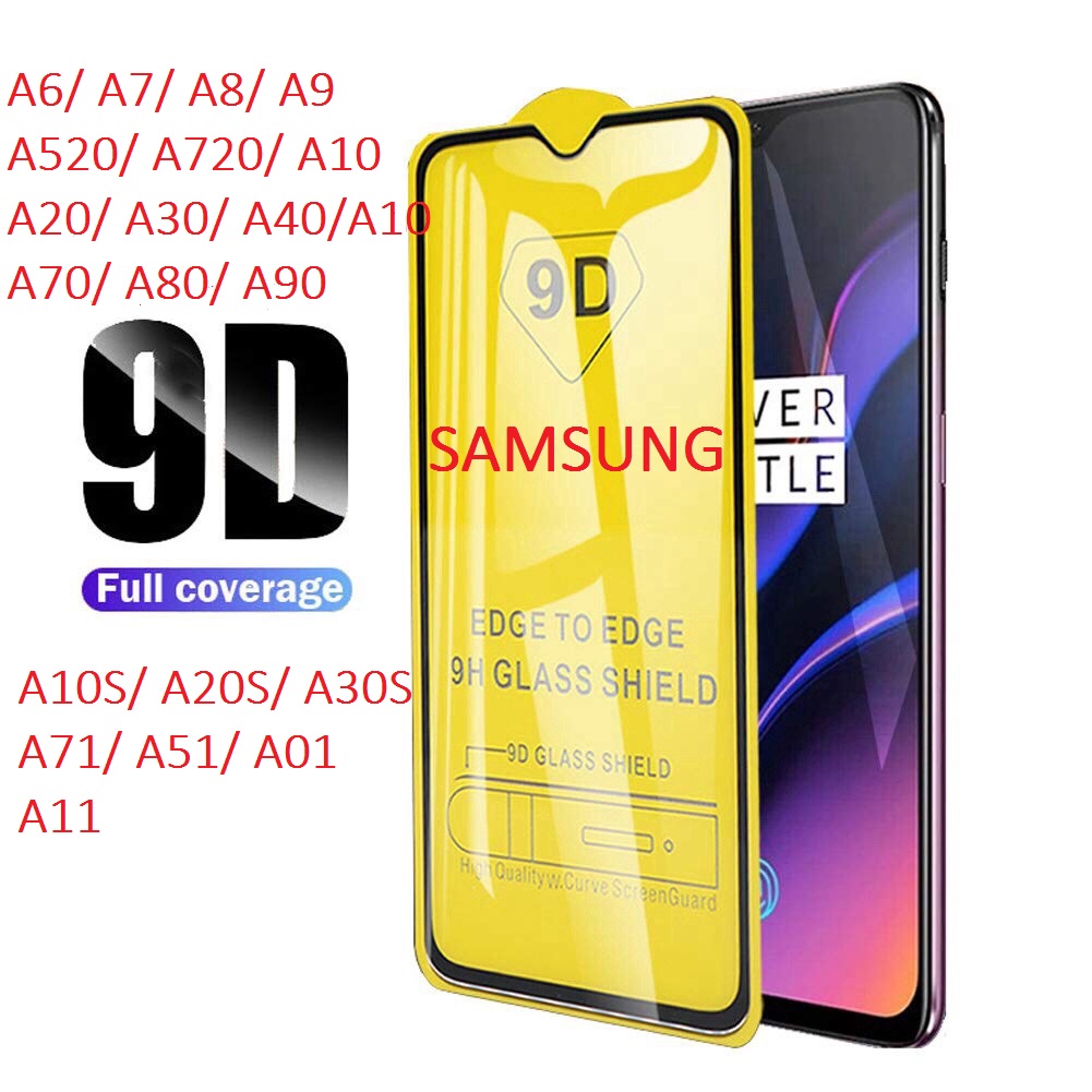 Kính Cường Lực 9D Samsung Các Dòng A6/A7/A8....Màu Đen Mới Nhất.