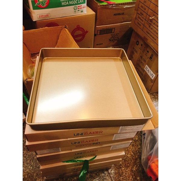 Khay nướng chống dính unibaker vuông thành thấp