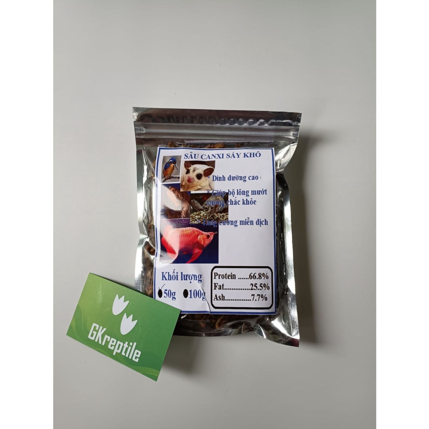 Sâu canxi sấy khô dành cho tất cả các loại pet , bò sát , cá cảnh , chim cảnh , chó , mèo , hamter thú cưng nhỏ