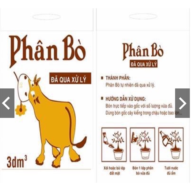 Phân bò khô tribat 3dm3 đã qua xử lý cho mọi cây trồng