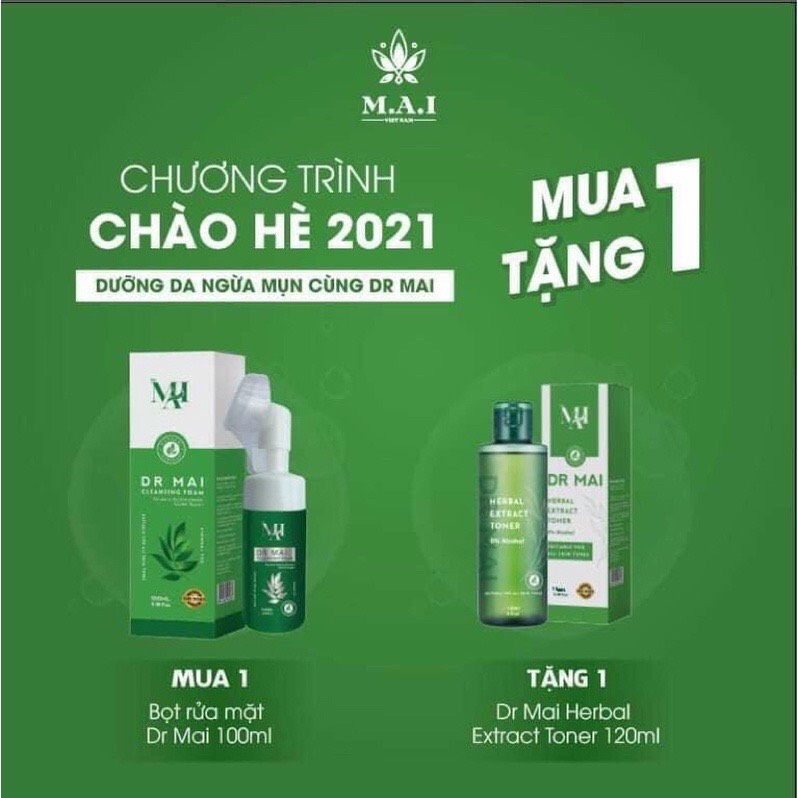 Sữa rửa mặt dr mai mẫu mới tặng kèm toner