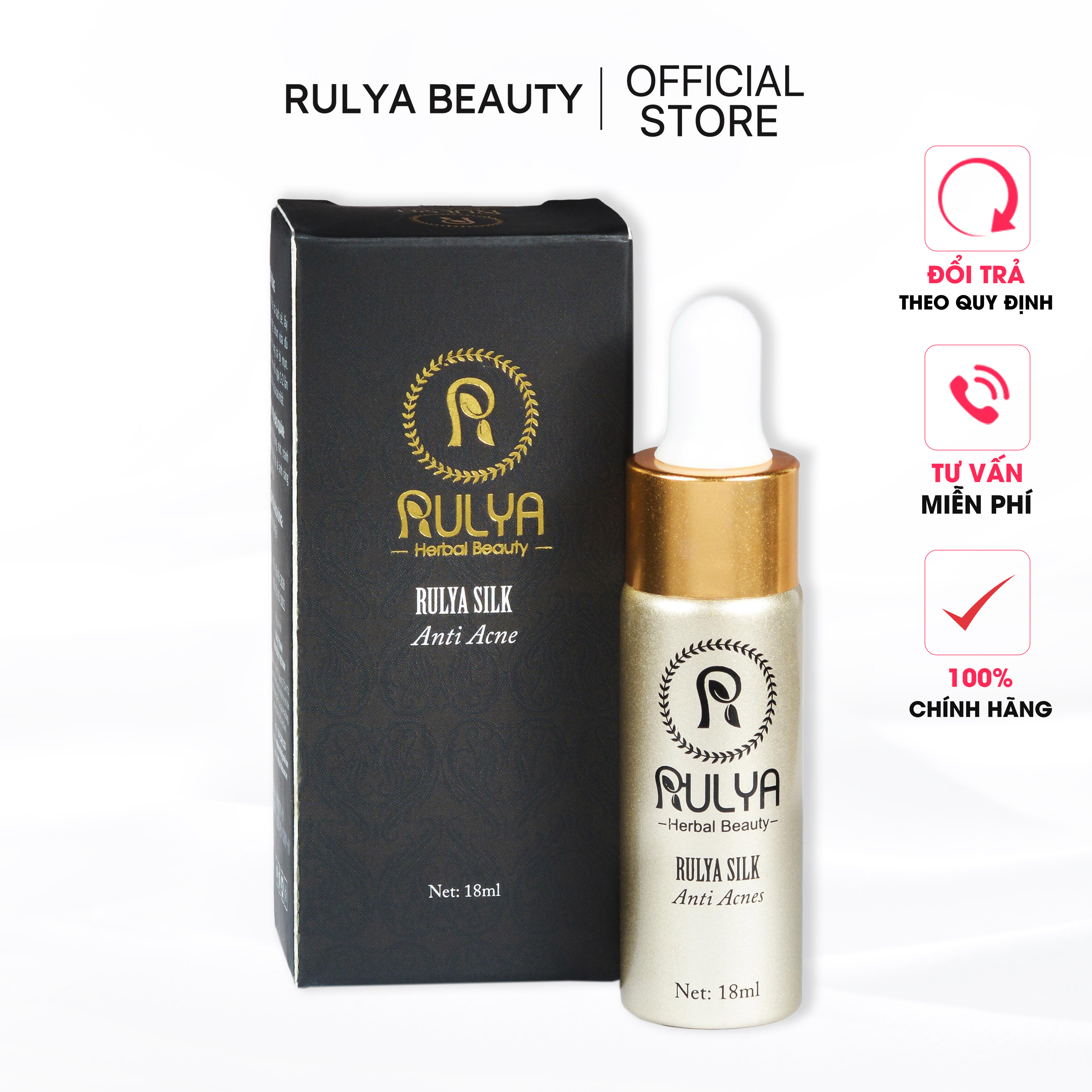 Serum Chấm Mụn Mờ Thâm Chuyên Sâu RULYA Silk Anti Acne Dung Tích 18 ML