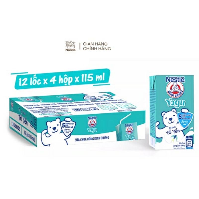 Thùng sữa chua uống nestle yogu tổ yến 48 hộp 115ml