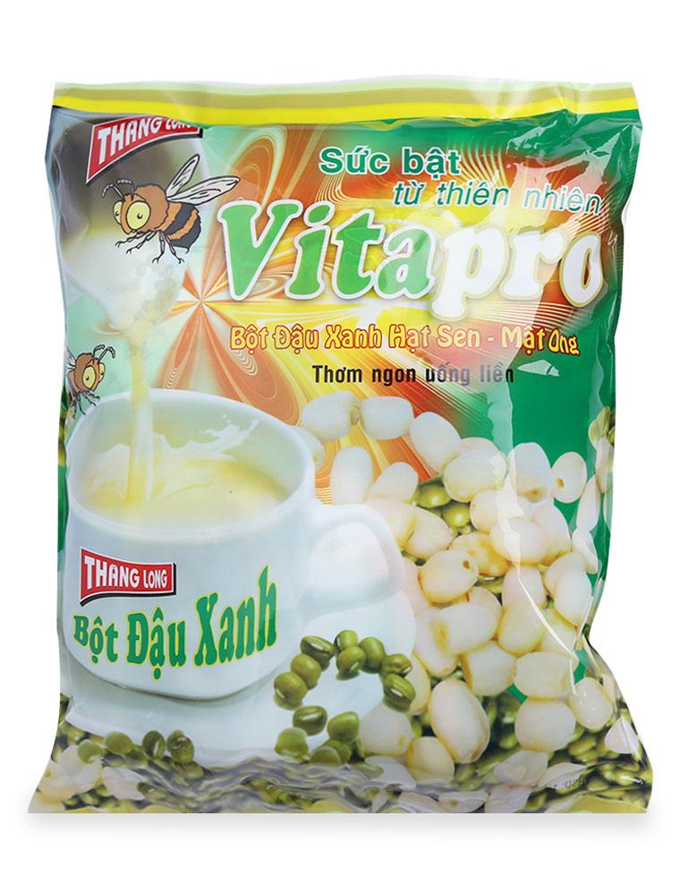 Bột đậu xanh hạt sen mật ong Vitapro thơm ngon uống liền - ngũ cốc