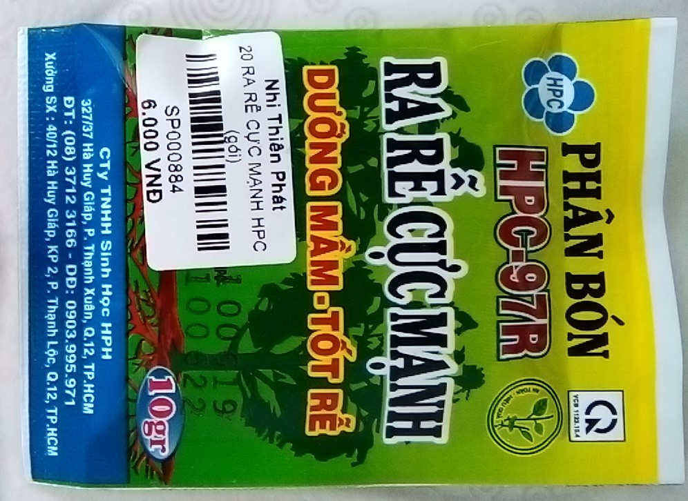 Phân bón ra rễ cực mạnh dùng cho cây mới trồng hoặc bổ sung cho cây ra rễ nhanh mạnh. hpc 2 gói