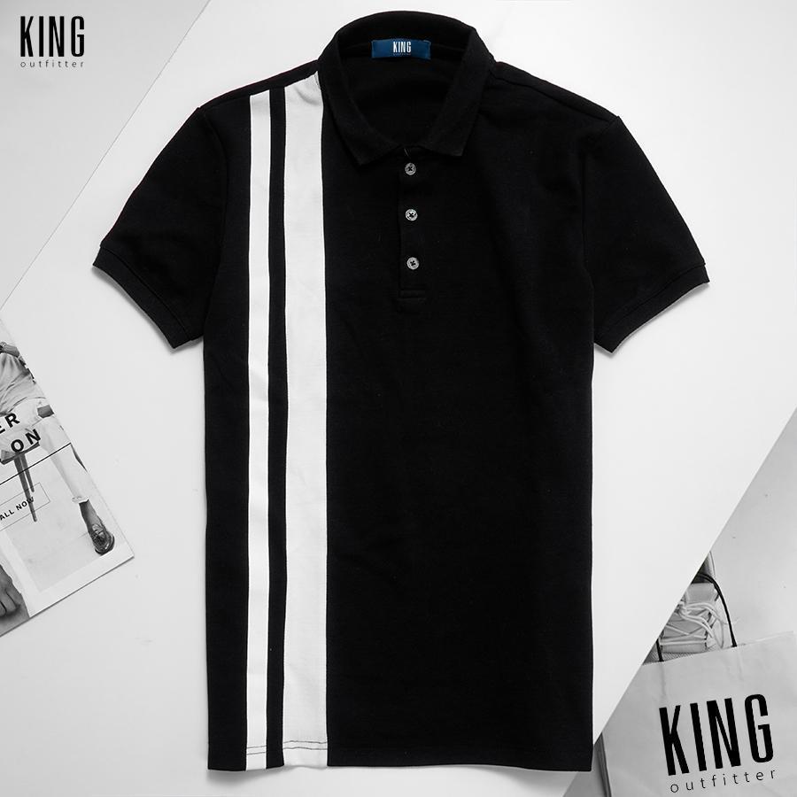 [HCM]Áo thun nam có cổ 2 màu đen trắng cực đẹp