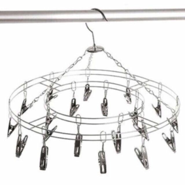 Móc trùm inox đa năng LOẠI ĐẸP ,SỊN DÀY (kẹp vật dụng nhỏ: tất,che thóp, bao tay...)
