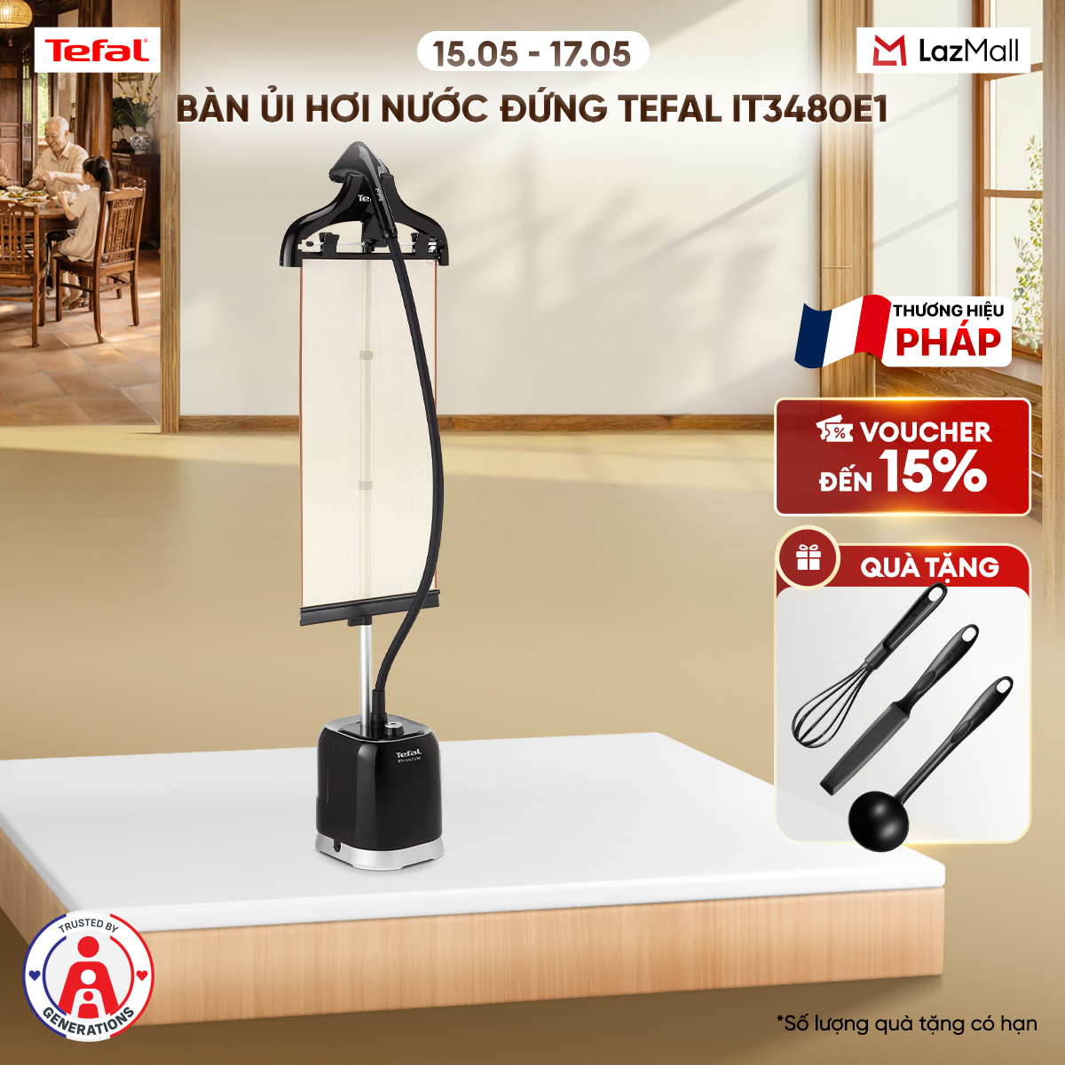 Bàn ủi hơi nước đứng Tefal IT3480E1