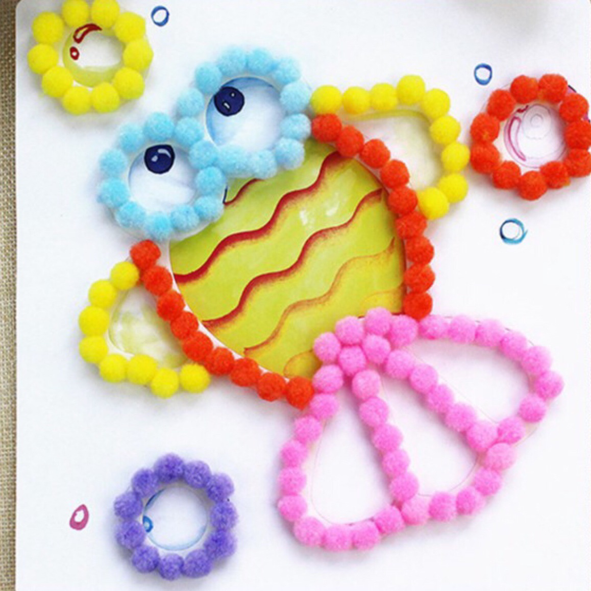 100 viên pompom loại thường 1cm đủ màu sắc