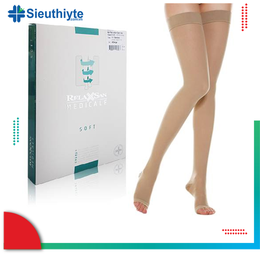 Vớ suy tĩnh mạch đùi hở ngón Class II Microfiber Soft Art.M2170A