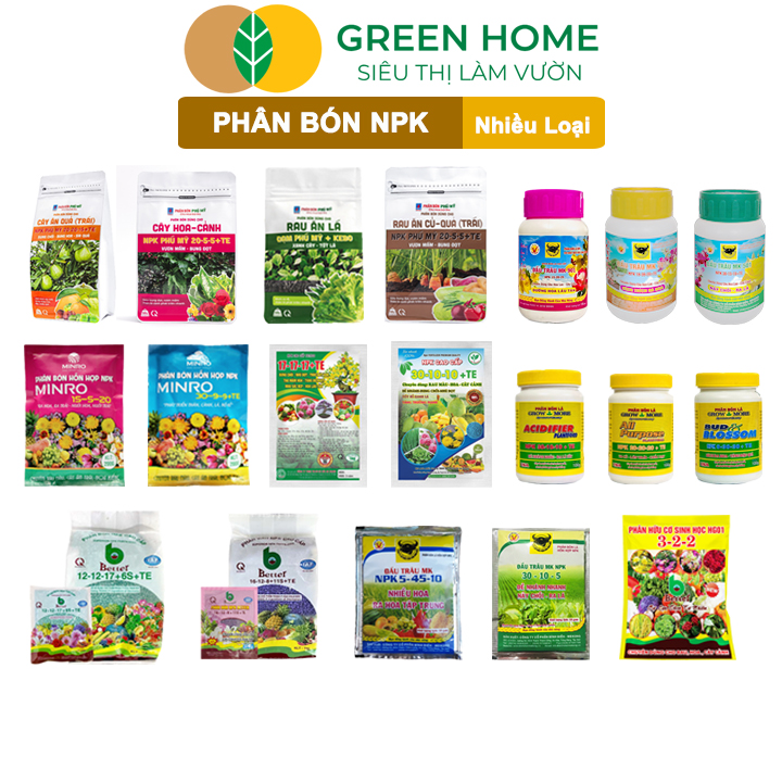  Phân Bón NPK GreenHome Chuyên Dùng Cho Cây Ăn Quả Cây cảnh Hoa Kiểng 