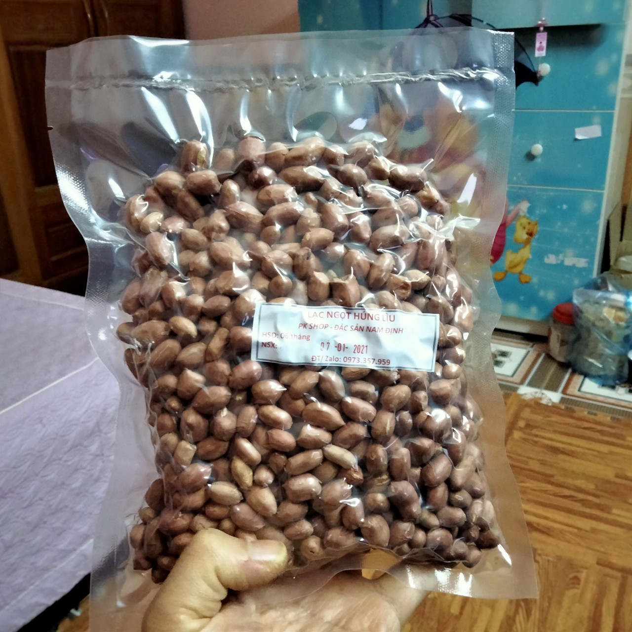 Lạc Rang Húng Lìu 500g Thơm Ngon Đặc Biệt / Lạc Húng Lìu Đặc Sản Nam Định Dễ Ăn Dễ Nhớ - Hàng Loại 1