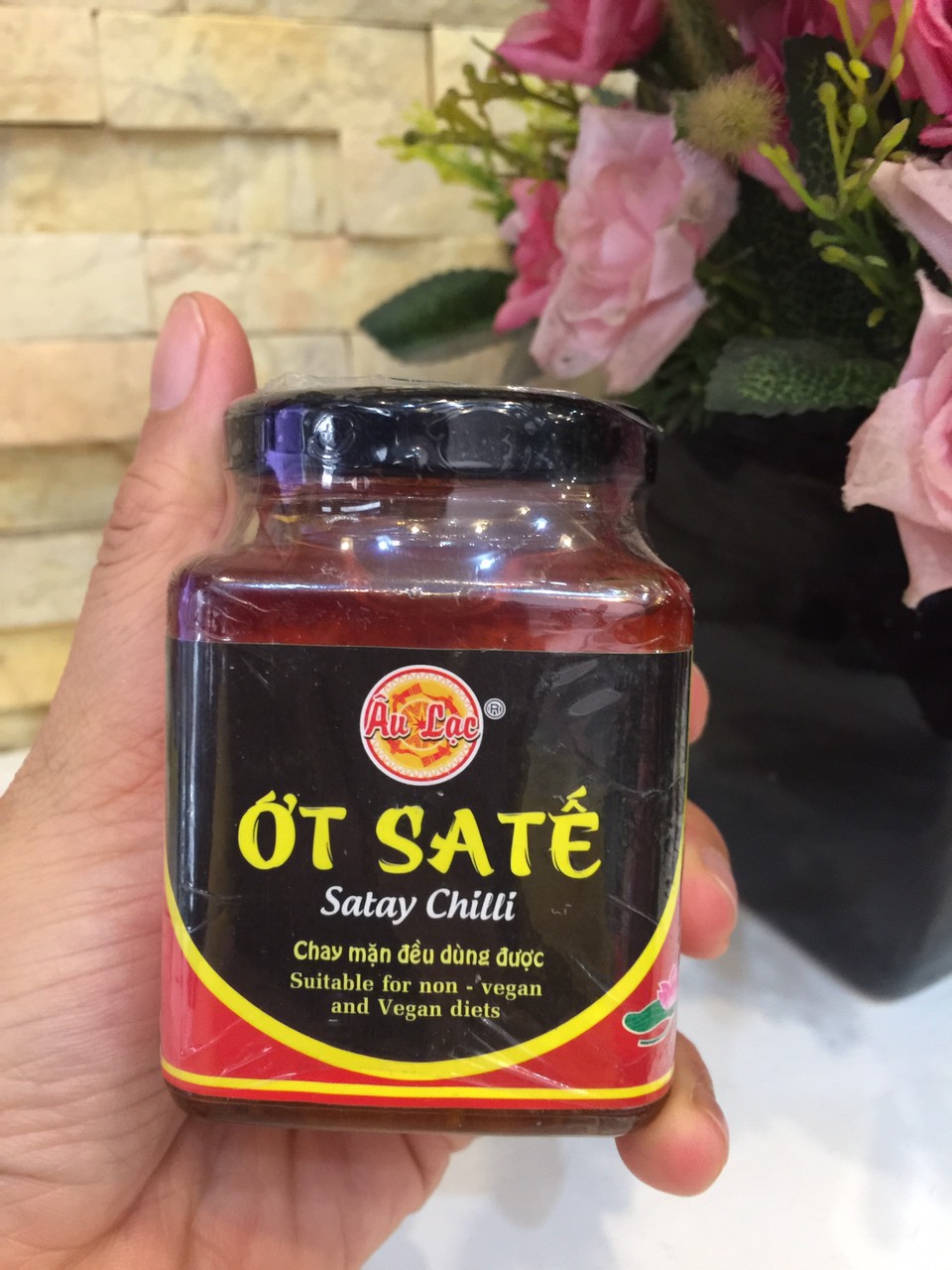 Ớt sa tế chay âu lạc lọ thủy tinh