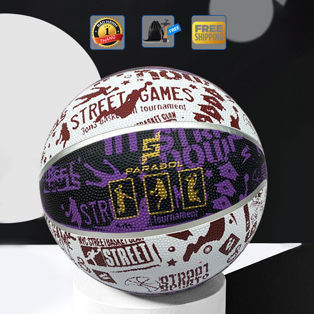 Banh Bóng Rổ Graffiti BRĐN Cao cấp - Số 7 - Tặng bộ phụ kiện - Bóng Rổ Outdoor