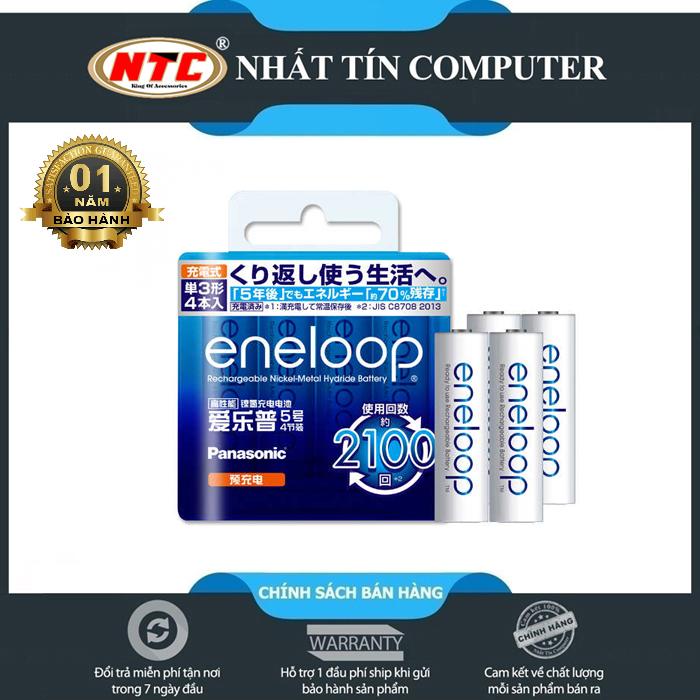 Vỉ 4 pin sạc aa eneloop 1900mah bk-3mcca/4w - phiên bản nội địa box nhật - nhất tín computer