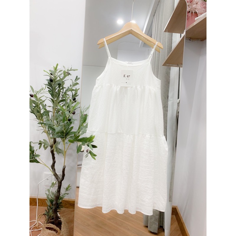 Váy 2 dây dáng xòe, Đầm 2 dây cute dễ mặc 3 màu.