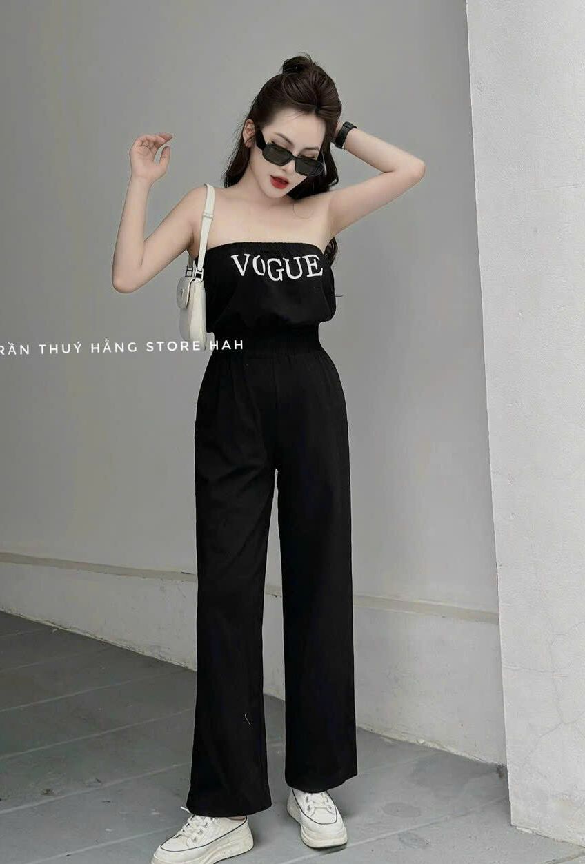 Jum thun dẻo quần ống rộng dài cup ngực mẫu mới sexy jum nữ cá tính dạo phố hàng cao cấp bán shop