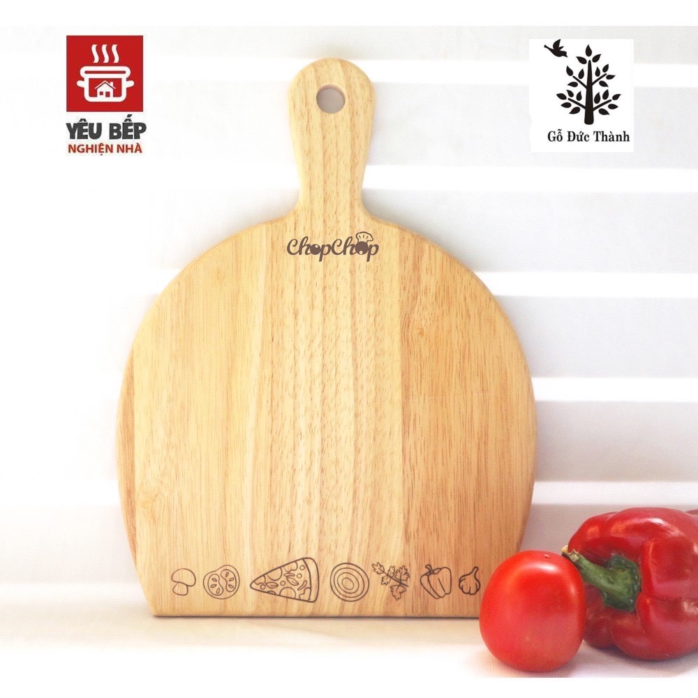 Thớt gỗ cao su tự nhiên hình quạt chop chop 01581- dụng cụ nhà bếp, trang trí đồ ăn - gỗ đức thành