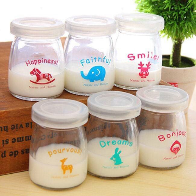 [HÀNG TỐT - GIẢM GIÁ] SET 12 HỦ ĐỰNG SỮA CHUA BẰNG THUỶ TINH
