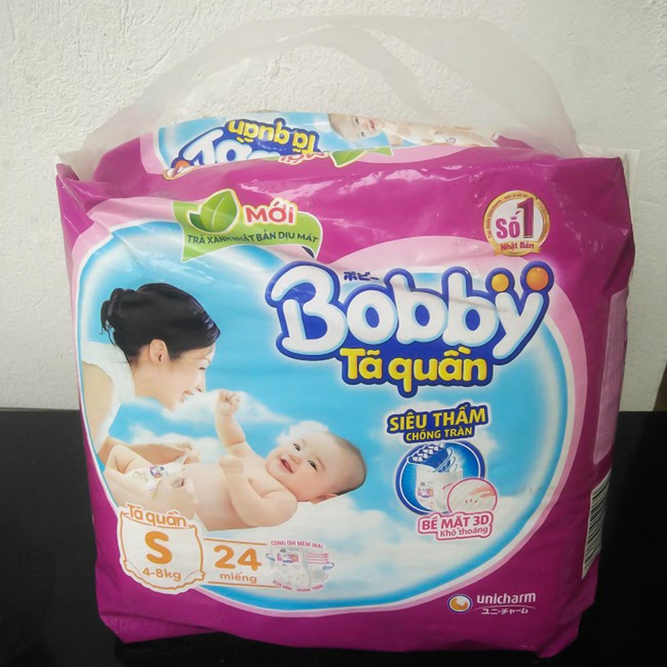 Tã bỉm quần bobby size s m l 24 miếng cho bé từ 4 đến 8 kg