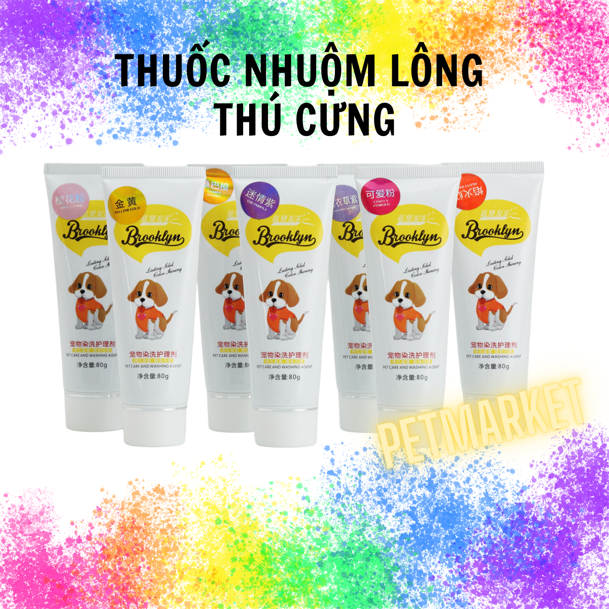 Thuốc nhuộm lông BROOKLYN cho chó mèo , an toàn cho da thú cưng