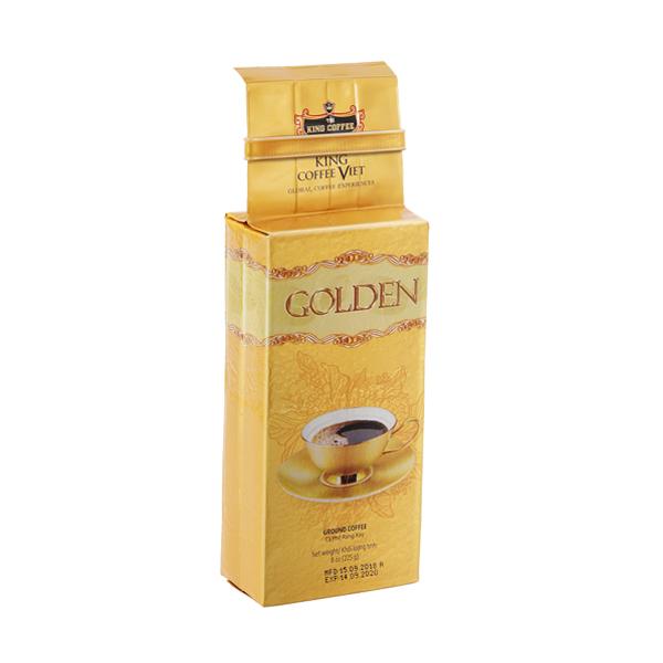 Cà phê rang xay cao cấp golden king coffee - túi cao cấp 225g - cà phê arabica & cà phê robusta việt nam