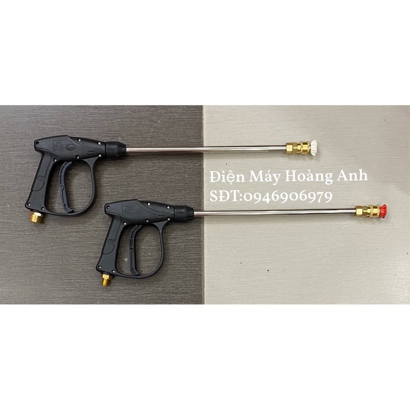 Súng rửa xe áp lực cao ren ngoài 14mm/ ren 22mm, cần nối 35cm kèm đầu cái nối nhanh 1/4+béc phun tuỳ chọn