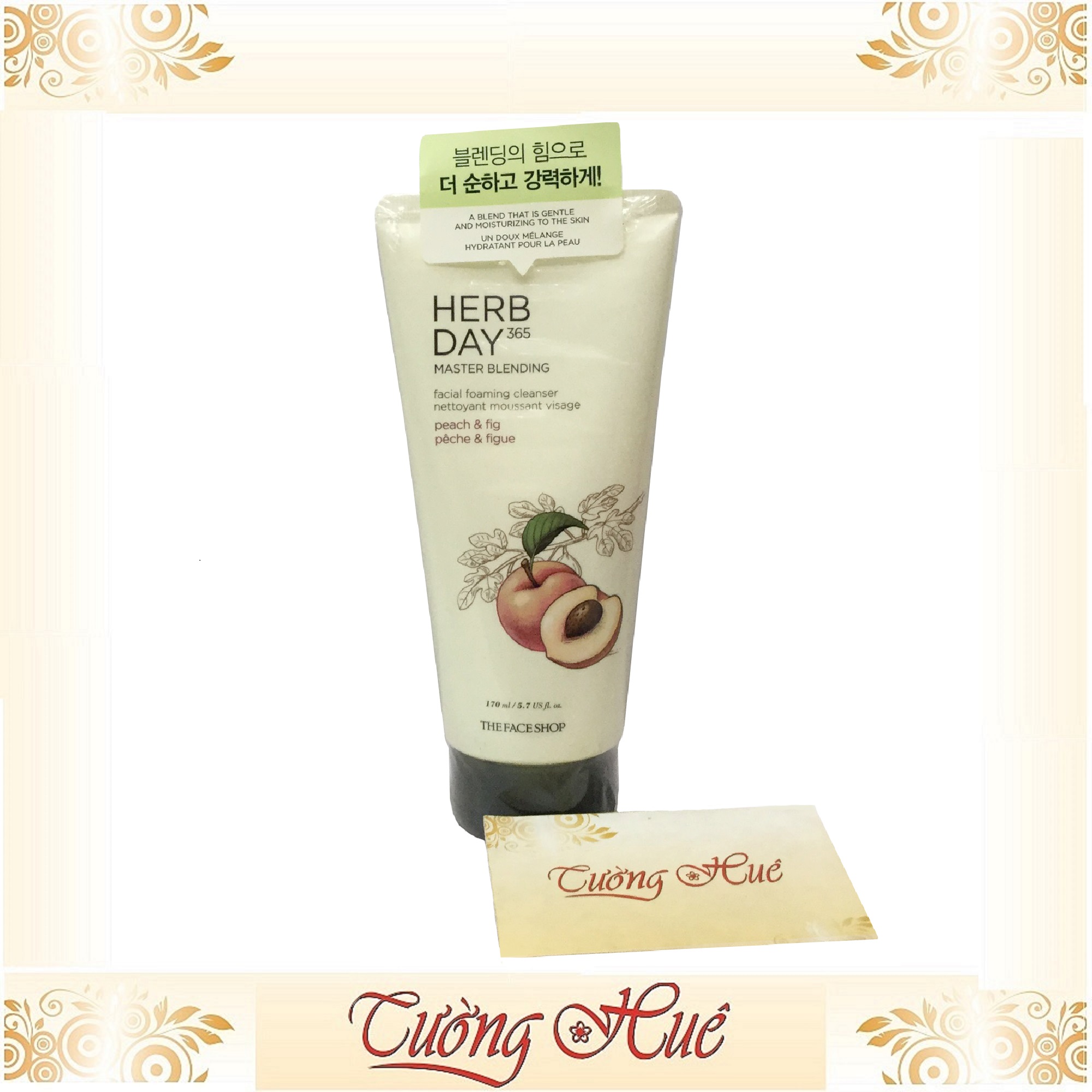 Sữa rửa mặt THE FACE SHOP Herb Day 365 Cleansing Foam Peach & Fig - 170ml