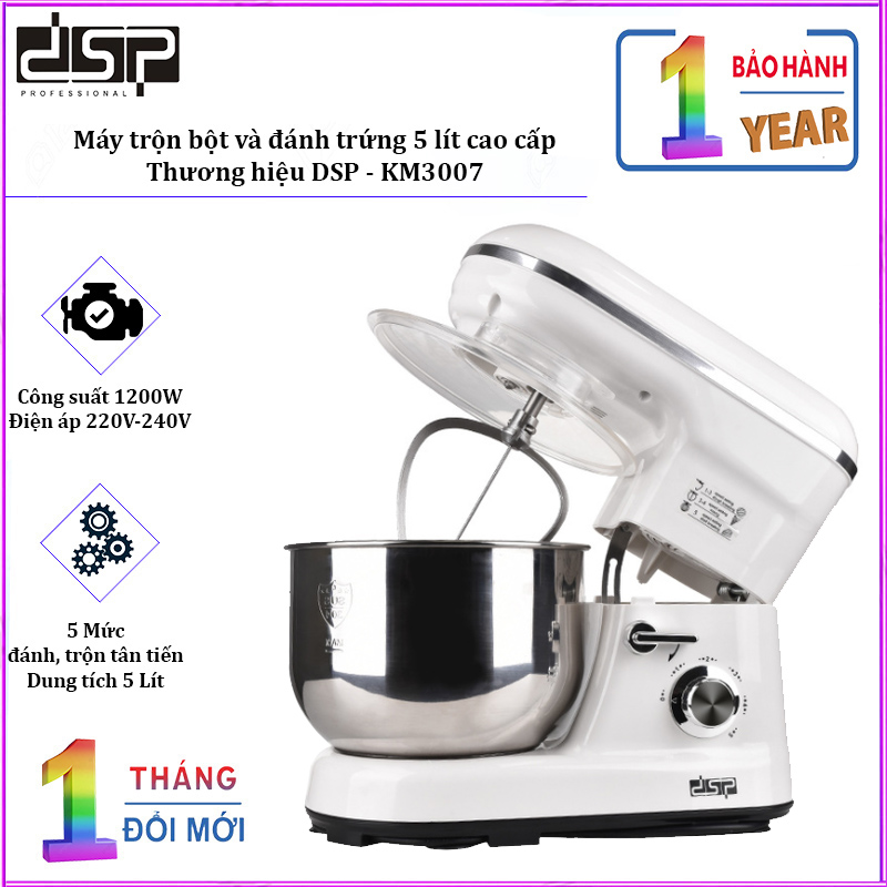 Máy trộn bột và đánh trứng 5 lít cao cấp nhãn hiệu dsp km3007 công suất 1200w