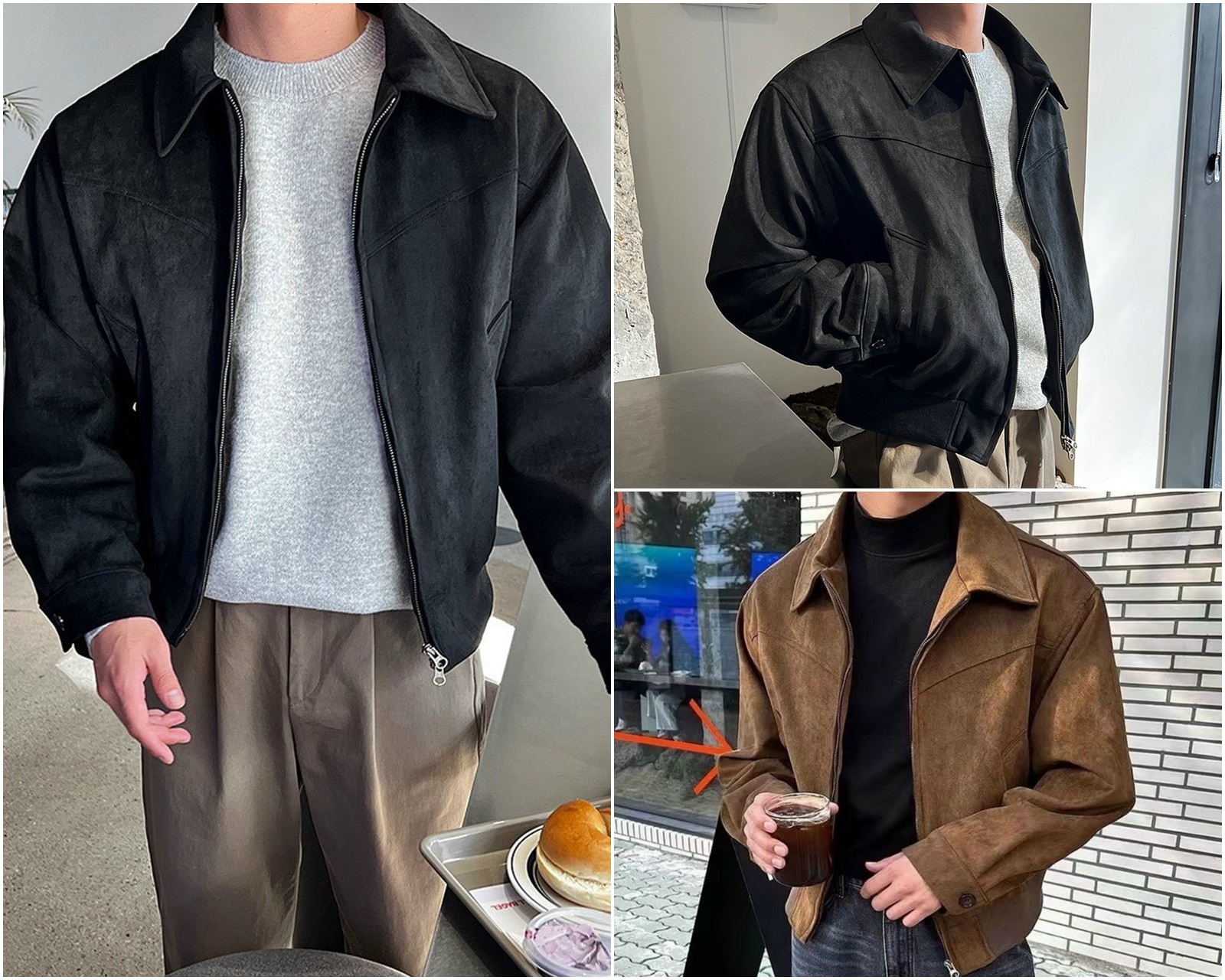 Áo Khoác Jacket Da Lộn Trơn Form Crop Unisex Nam Nữ