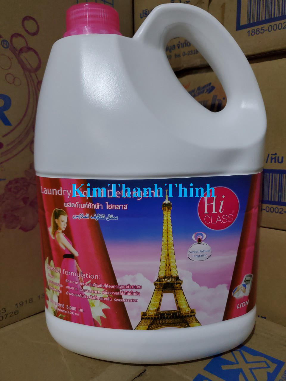 Nước giặt xả hi class đậm đặc 3000ml thái lan - màu hồng