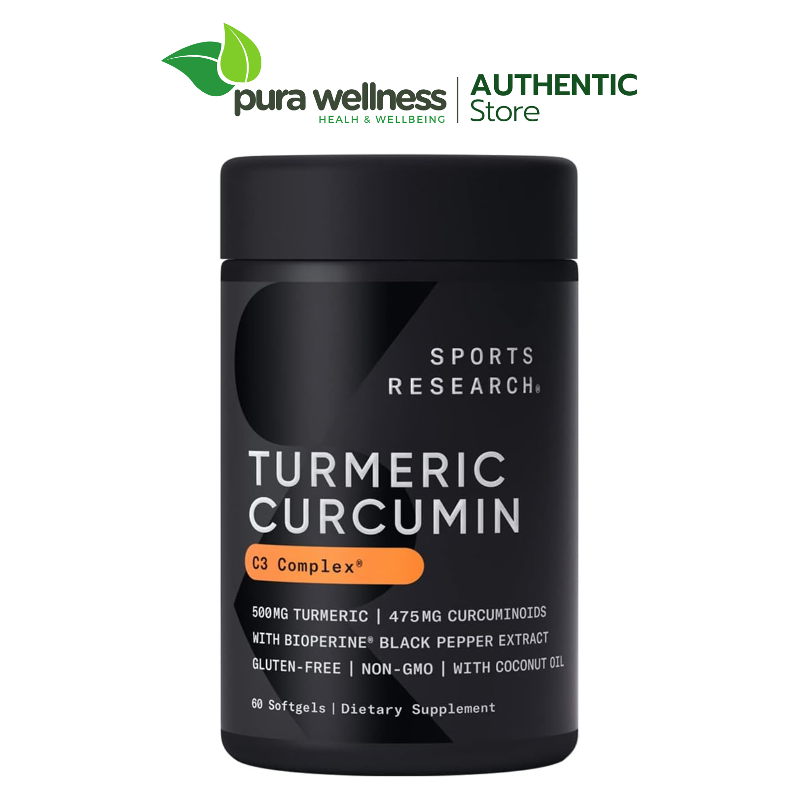 Viên tinh bột nghệ Sports Research Turmeric Curcumin 60 viên