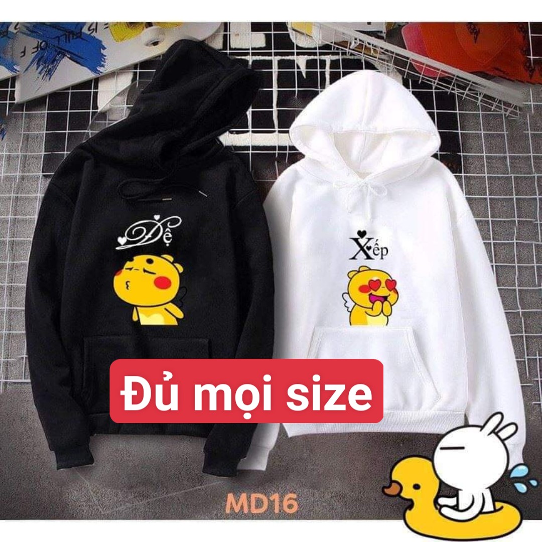 Áo đôi áo cặp hoodie có mũ tay dài tình yêu xếp đệ [giá 1áo ] chất đẹp giá sĩ