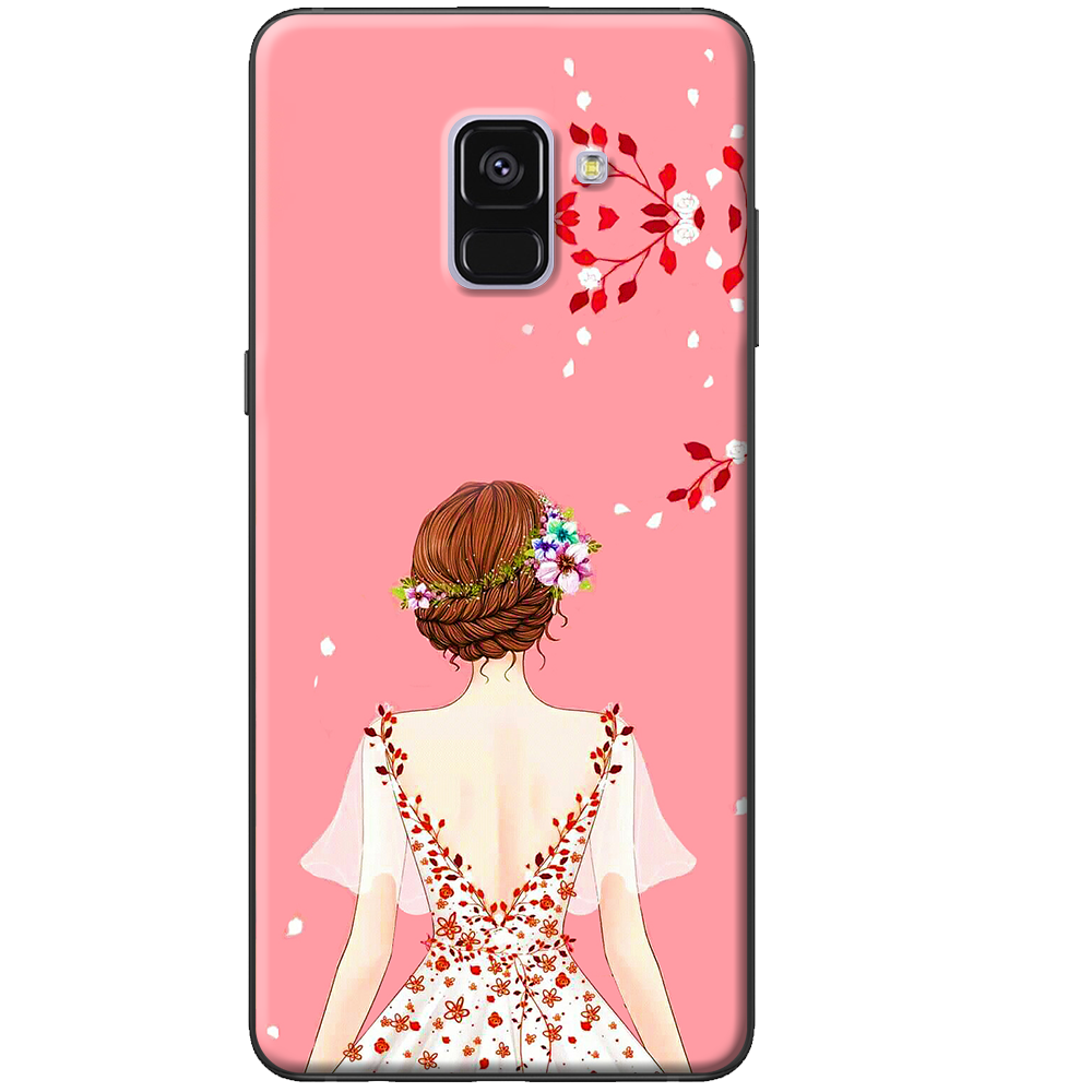 [HCM]Ốp Lưng Dành Cho Samsung A8 Plus 2018 - Mẫu Cô Gái Áo Hồng