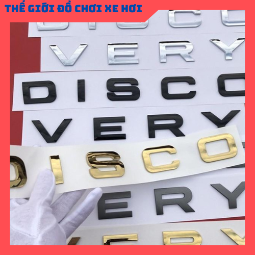 Decal Tem Chữ Discovery 3D Dán Trang Trí Ô Tô ( màu vàng )