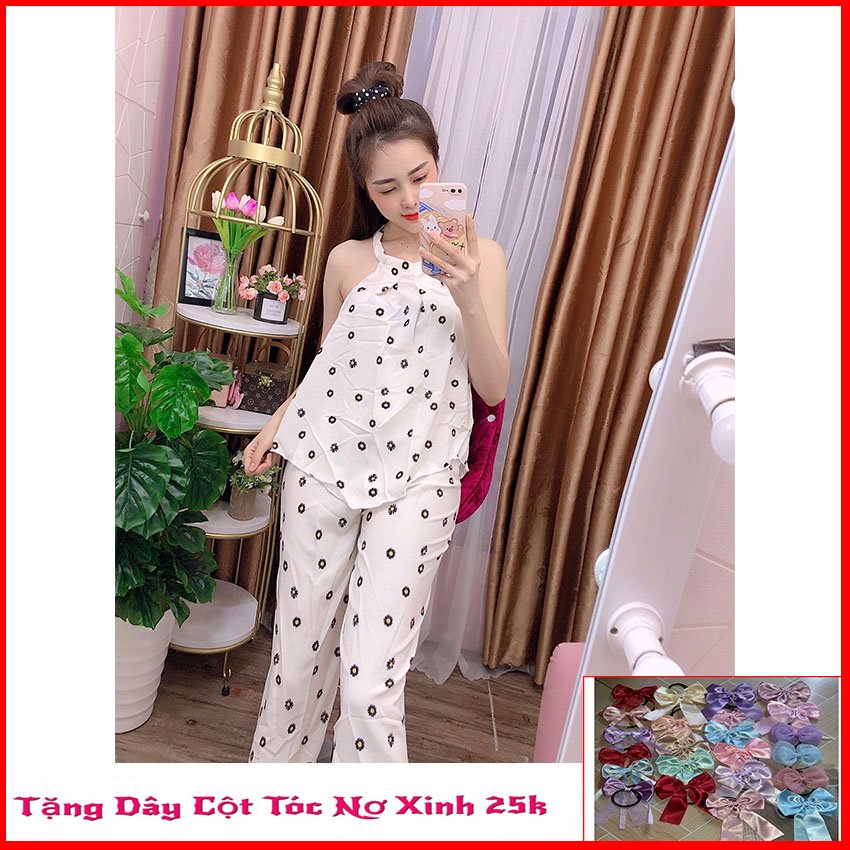 [ ĐƯỢC ĐỔI TRẢ ] Set Bộ Quần Áo Nữ Dài Hở Lưng; Chất Vải Lụa Cao Cấp Mềm Mát; Họa Tiết Bắt mắt và Nổi Bật, Free size cho người dưới 58 kg; Cam Kết giao Hàng như hình FOR GIRLS SHOP